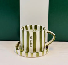 Green Stripe Cup &amp; Saucer