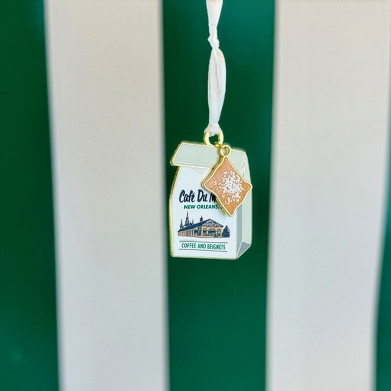 Enamel Bag & Beignet Ornament